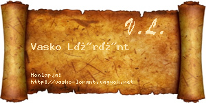 Vasko Lóránt névjegykártya
